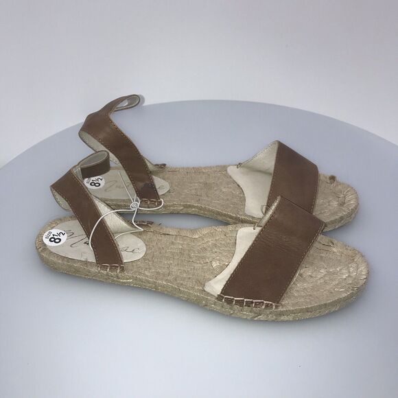Matisse Espadrille Sandals Brown Strap Over Foot Straps Back Ankle Size 8.5 - Picture 2 of 8